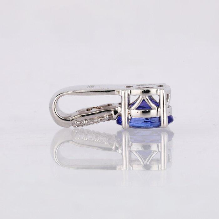 Hanger - 14 karaat Witgoud - 0.49ct. tw. Tanzaniet - Diamant, Handtassen en Accessoires, Antieke sieraden