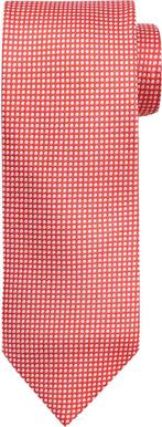 Stropdas Zijde Rood Stippen K81-20 maat  Heren, Verzenden, Nieuw, Rood, Suitable
