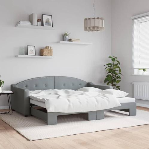 vidaXL Slaapbank met onderschuifbed 90x190 cm stof, Huis en Inrichting, Slaapkamer | Bedden, Nieuw, Verzenden