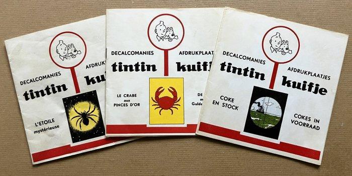 Tintin - 3 Decalcomanies/Afdrukplaatjes DAR - Decalco, Livres, BD