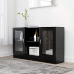 vidaXL Vitrinekast 120x30,5x70 cm bewerkt hout zwart, Huis en Inrichting, Verzenden, Nieuw