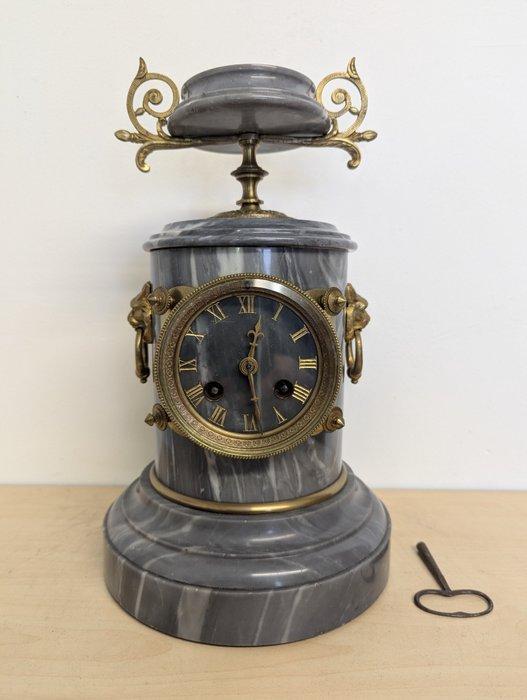 Pendule - Marmer, Messing, Brons - 1850-1900 - Marmeren, Antiquités & Art, Antiquités | Horloges