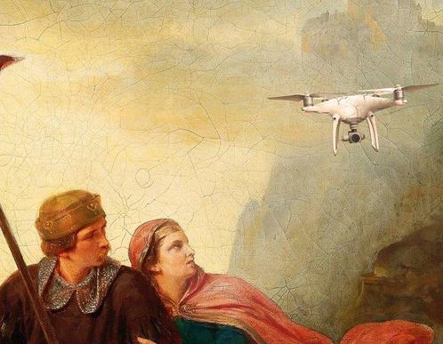 Teejo (1992) - Attaque de drone, Antiek en Kunst, Kunst | Schilderijen | Modern