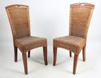 Stoel - Twee stoelen - houten, gevlochten riet, Antiek en Kunst, Curiosa en Brocante