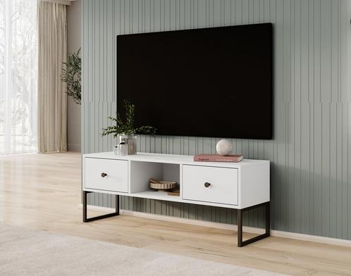 TV-Meubel wit 115x33x43 | 2 lades TV-kast, Maison & Meubles, Armoires | Mobilier de télévision, Envoi