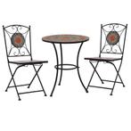 vidaXL 3-delige Bistroset mozaïek keramische tegel oranje en, Tuin en Terras, Tuinsets en Loungesets, Verzenden, Nieuw
