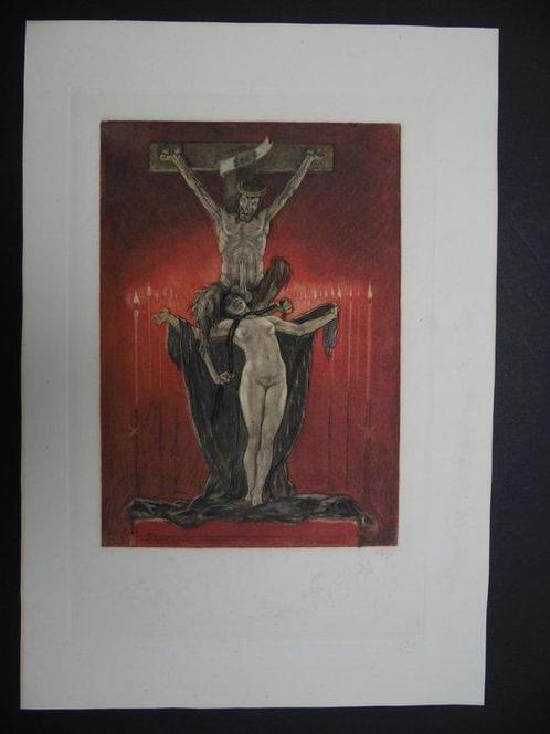 Félicien Rops (1833-1898) - Le calvaire, Antiek en Kunst, Antiek | Overige Antiek