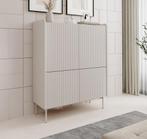 Meubella | Dressoir beige 103 cm | Kast metalen poten, Huis en Inrichting, Kasten | Dressoirs, Verzenden, Nieuw, 25 tot 50 cm