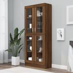 vidaXL Vitrinekast 82,5x30,5x185,5 cm bewerkt hout bruin, Huis en Inrichting, Kasten | Boekenkasten, Verzenden, Nieuw