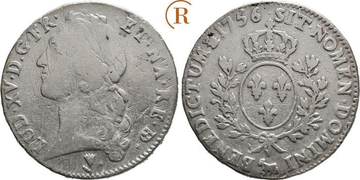 Ecu Pau 1756 Frankreich: Ludwig Xv, 1715-1774:, Postzegels en Munten, Munten | Europa | Niet-Euromunten, België, Verzenden