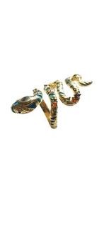 Zonder Minimumprijs - Ring Zilver - Cloisonne slangring 925, Nieuw