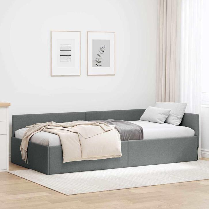 Bedframe Hoek 100x200 Grijs | Retour Deal | Super Prijs, Huis en Inrichting, Slaapkamer | Bedden, Overige maten, Overige maten