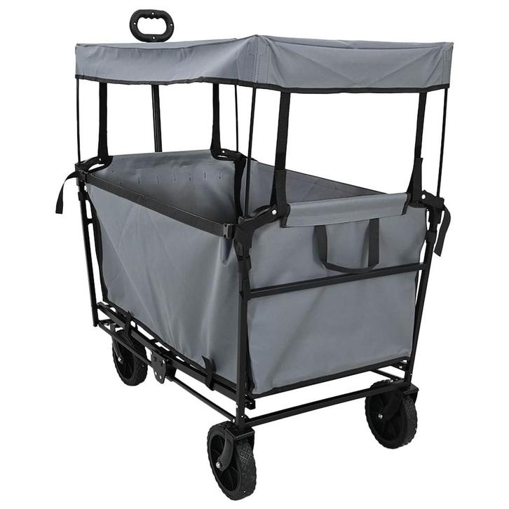 vidaXL Opvouwbare Handtrolley Grijs 105 x 56.5 x 116 cm, Doe-het-zelf en Bouw, Gereedschap | Handgereedschap, Nieuw, Verzenden