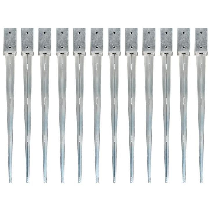 vidaXL Grondpinnen 12 st 7x7x90 cm gegalvaniseerd staal, Caravans en Kamperen, Kampeeraccessoires, Nieuw, Verzenden