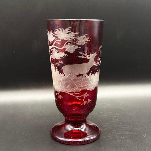Böhmen - Bocal (2) - Cristal - Verrerie de recouvrement et, Antiek en Kunst, Antiek | Glaswerk en Kristal