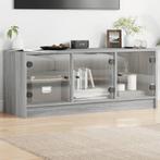 vidaXL Meuble TV avec portes en verre sonoma gris, Maison & Meubles, Armoires | Mobilier de télévision, Verzenden, Neuf