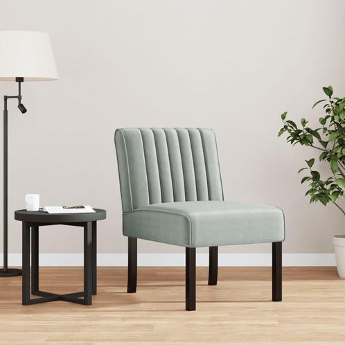 vidaXL Fauteuil sans accoudoirs gris clair velours, Maison & Meubles, Fauteuils, Neuf, Envoi