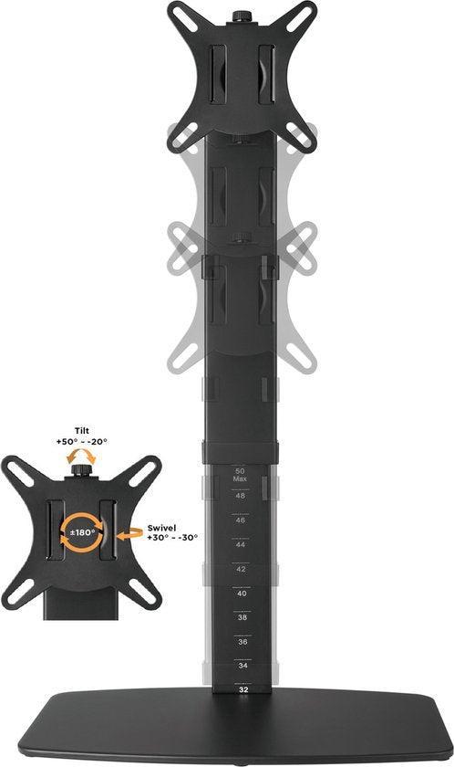 2dekans | VDD Gaming - Monitorstandaard - Zwart - 27x27x118, Computers en Software, Monitoren, Ophalen of Verzenden