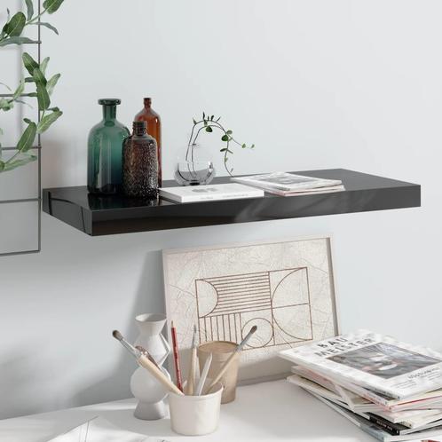 vidaXL Wandschap zwevend 60x23,5x3,8 cm MDF hoogglans zwart, Huis en Inrichting, Kasten | Wandmeubels, Nieuw, Verzenden