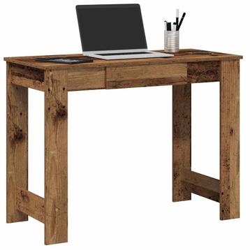 vidaXL Bureau 100x45x75 cm bewerkt hout oud houtkleurig, Verzenden