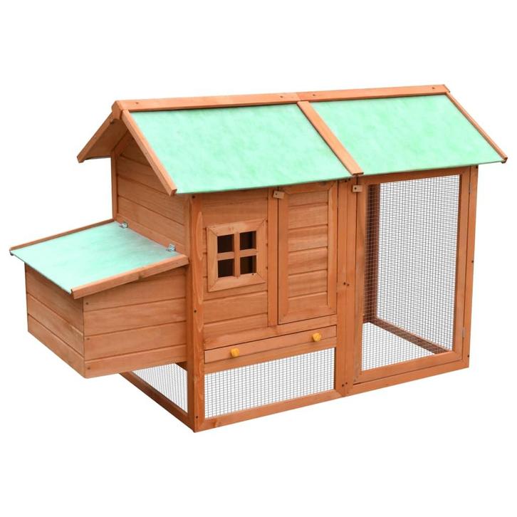 vidaXL Kippenhok 170x81x110 cm massief grenen- en vurenhout, Dieren en Toebehoren, Knaagdieren en Konijnen | Hokken en Kooien