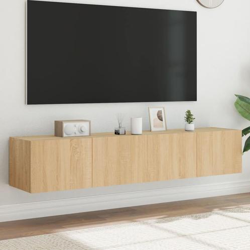 vidaXL Tv-wandmeubels met LED 2 st 80x35x31 cm sonoma, Huis en Inrichting, Kasten |Televisiemeubels, Nieuw, Verzenden