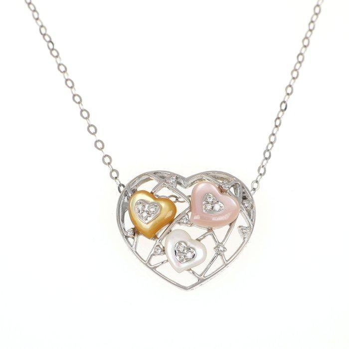 Zonder minimumprijs - Ketting met hanger - 18 karaat Witgoud, Handtassen en Accessoires, Antieke sieraden