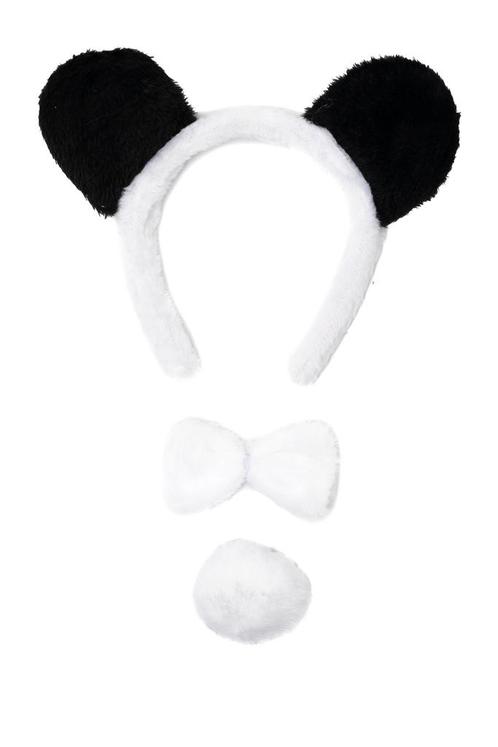 Panda Haarband Oren Strik Staart Diadeem Set Zwart Wit Zacht, Kleding | Dames, Carnavalskleding en Feestkleding, Nieuw, Ophalen of Verzenden