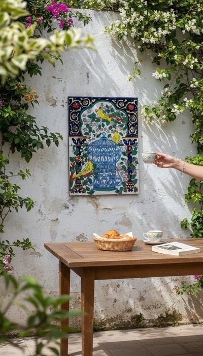 Prachtig muurpaneel van Tunesisch keramiek – met de hand, Antiquités & Art, Art | Art non-occidental