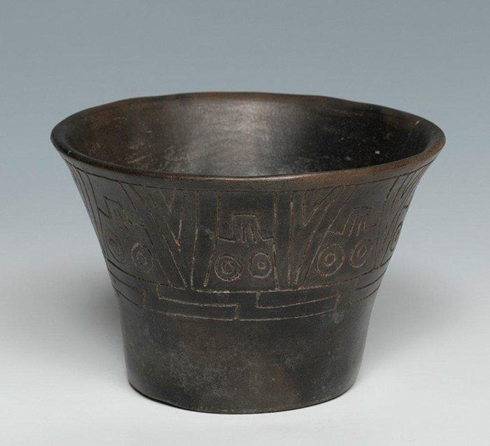 Pre-Columbian. Paracas Ceramic Kero Met Spaanse, Verzamelen, Mineralen en Fossielen