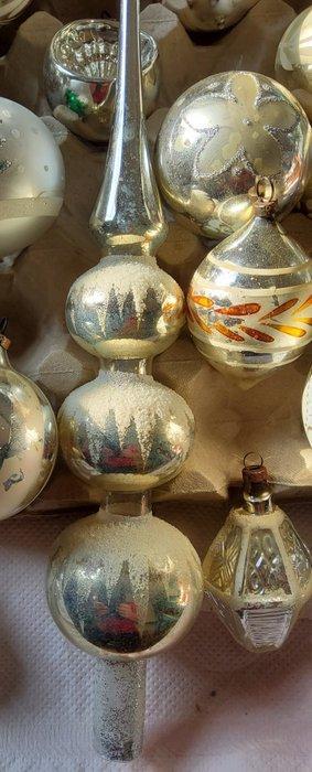 Kerstballen (30) - Glas - 29 oude kerstballen +piek, Diversen, Kerst