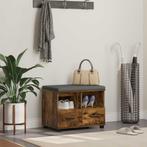 vidaXL Hallenbank met kussen met lade Rook Eiken 60 x 38 x, Huis en Inrichting, Verzenden, Nieuw