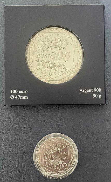 Frankrijk. 10 Euro / 100 Euro 2012/2014 Hercule + Coq (2, Postzegels en Munten, Munten | Europa | Euromunten