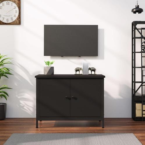 vidaXL Meuble TV avec portes noir 60x35x45 cm bois, Maison & Meubles, Armoires | Mobilier de télévision, Neuf, Envoi