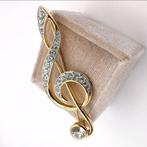 Swarovski - métal doré - Broche - Broche musicale Swarovski