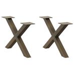 vidaXL Salontafelpoten 2 st X-vormig 60x(30-31) cm staal, Huis en Inrichting, Tafelonderdelen, Verzenden, Nieuw