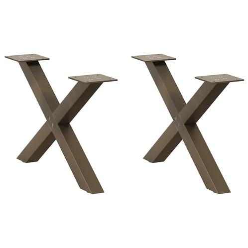vidaXL Salontafelpoten 2 st X-vormig 60x(30-31) cm staal, Huis en Inrichting, Tafelonderdelen, Nieuw, Verzenden