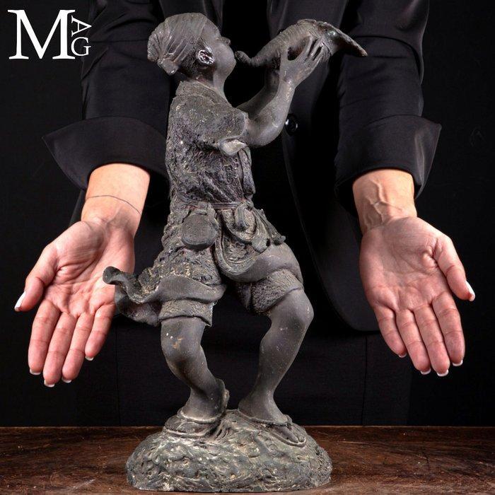 Brons - Japanse rituele bronzen okimono – Horagai, Antiquités & Art, Curiosités & Brocante