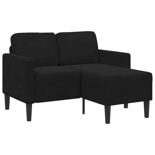 vidaXL 2-zitsbank met ligstoel L-vormig 125 cm fluweel zwart, Huis en Inrichting, Zetels | Zetels, Nieuw, Verzenden