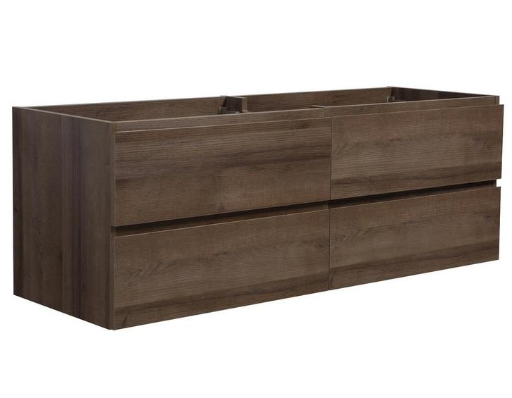 Wastafelkast Angela 140 x 48 cm Bruin Eiken Wastafelmeubel, Huis en Inrichting, Badkamer | Badkamermeubels, Nieuw, Verzenden