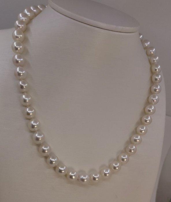 Halsketting 9x9,5mm Akoya parels, Handtassen en Accessoires, Kettingen