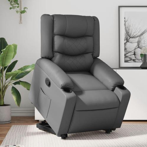 vidaXL Sta-op-stoel kunstleer grijs, Huis en Inrichting, Fauteuils, Nieuw, Verzenden
