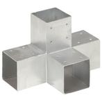 vidaXL Paalverbinding X-vorm 91x91 mm gegalvaniseerd metaal, Tuin en Terras, Palen, Balken en Planken, Verzenden, Nieuw