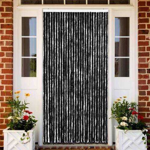 vidaXL Vliegengordijn 118x220 cm chenille antraciet, Doe-het-zelf en Bouw, Deuren en Vliegenramen, Nieuw, Verzenden