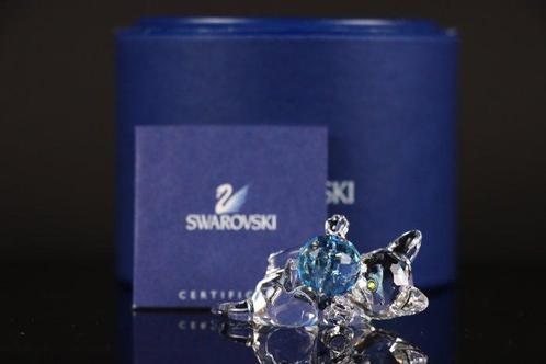 Figure - Swarovski - Playing Kitten (With blue Ball) (Boxed, Antiek en Kunst, Curiosa en Brocante