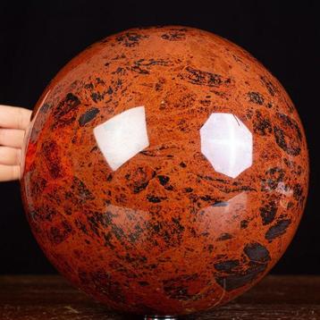 Grande sphère en obsidienne acajou Sphère dobsidienne