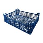 Geperforeerde krat blauw 40x30x12 5 cm lage rand 9 cm, Articles professionnels, Horeca | Autre, Ophalen of Verzenden