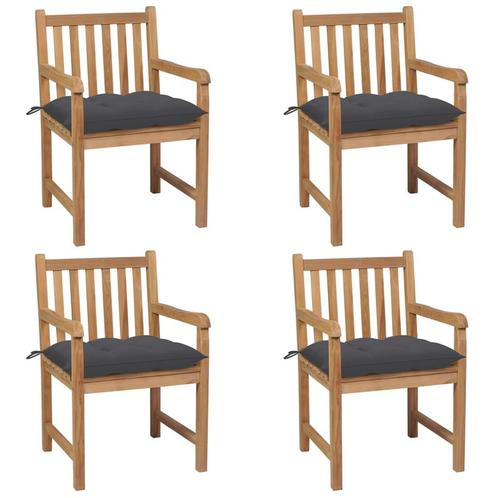 vidaXL Chaises de jardin 4 pcs avec coussins anthracite, Jardin & Terrasse, Ensembles de jardin, Neuf, Envoi