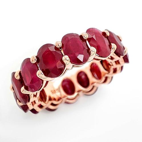Bague - 14 carats Or rose -  14.83ct. tw. Rubis, Handtassen en Accessoires, Ringen