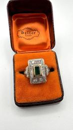 Smaragd - 14 kt goud - Geel goud - Ring, Handtassen en Accessoires, Antieke sieraden